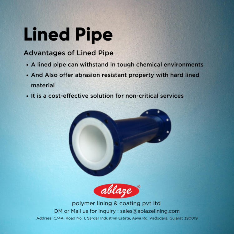 Lined pipe by ablaze lining and coating